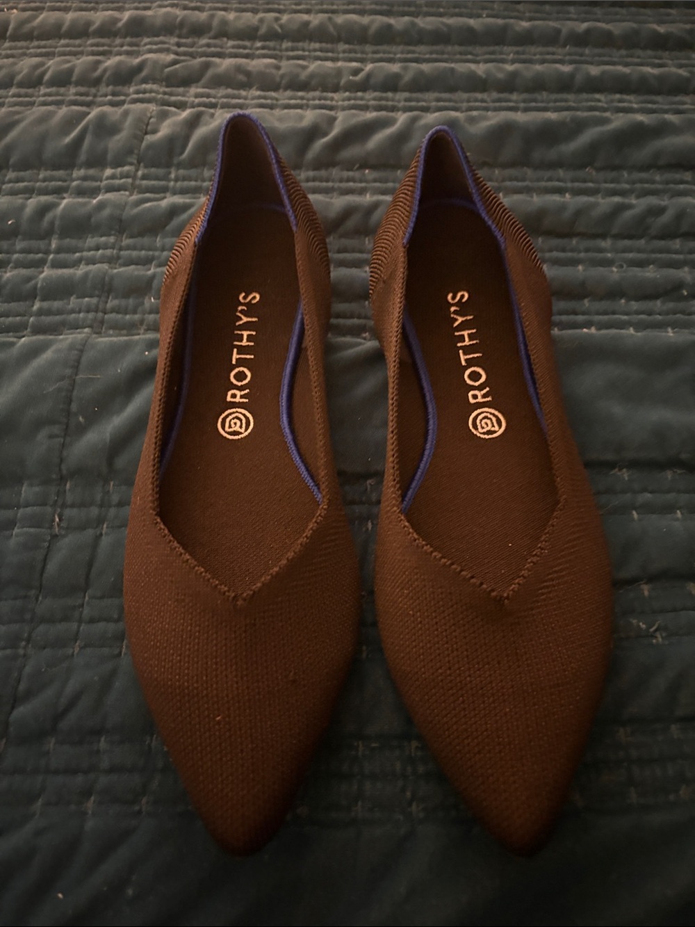 Rothys Womens The Point Flat Black Size 12 m